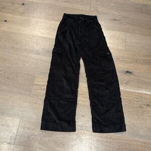 American eagle velvet charcoal cargo pants size 000